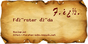 Fürster Éda névjegykártya